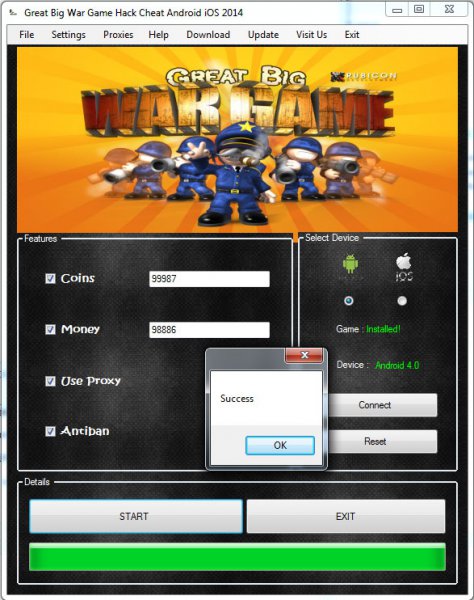 Чит на Great Big War Game