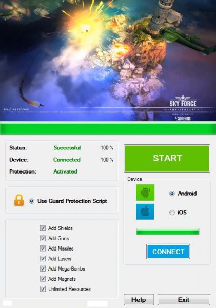 ВЗЛОМ Sky Force 2014. ЧИТ монеты, ресурсы и оружие.