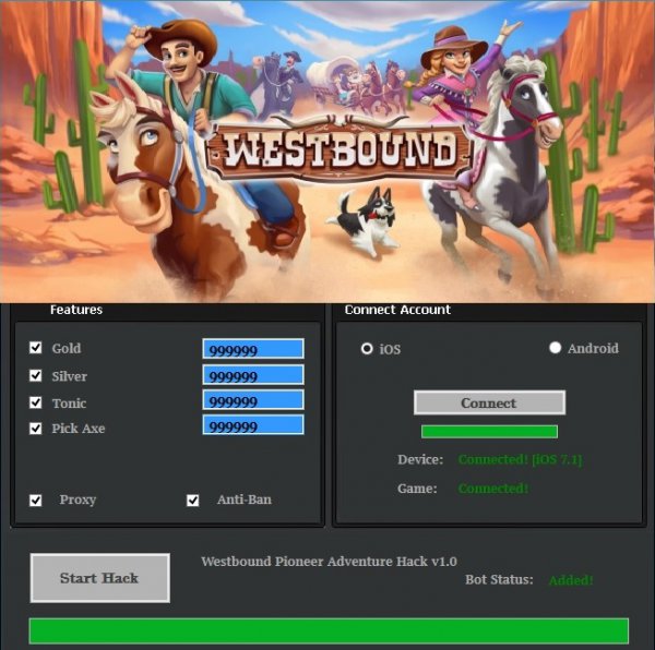 ВЗЛОМ Westbound: Pioneer Adventure. Чит на золото, серебро, эликсиры.