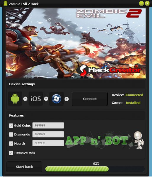 ВЗЛОМ Zombie Evil 2. ЧИТ на золотые монеты и алмазы.