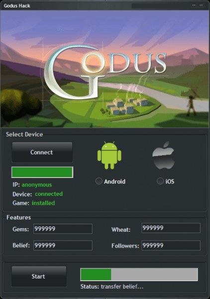 ВЗЛОМ Godus. ЧИТ на самоцветы(кристаллы), веру, верующих.