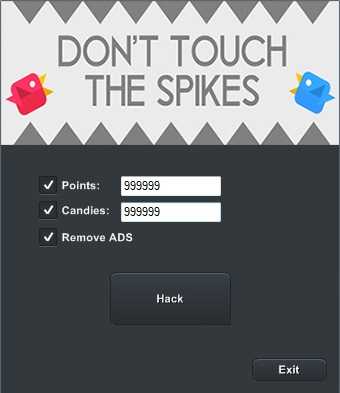 ВЗЛОМ Don't Touch The Spikes. ЧИТ на очки и конфеты. ВЗЛОМ Don't Touch The Spikes. ЧИТ на очки и конфеты.