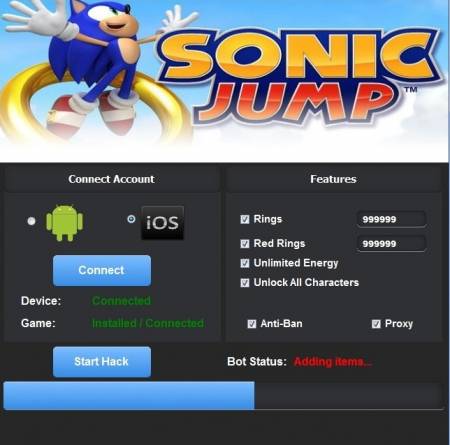 ВЗЛОМ Sonic Jump Fever. ЧИТ на кольца, энергия.