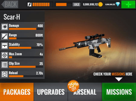 ВЗЛОМ Sniper 3D Assassin. ЧИТ на монетки и кристалла.