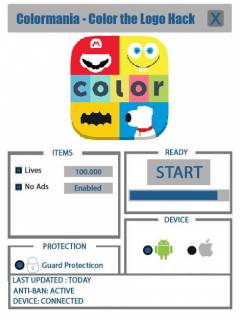 ВЗЛОМ ColorMania - ЦВЕТ LOGO. ЧИТ на жзини, отключить рекламу.