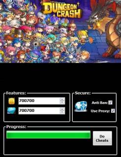 ВЗЛОМ Dungeon Crash. ЧИТ на золото и кристаллы.