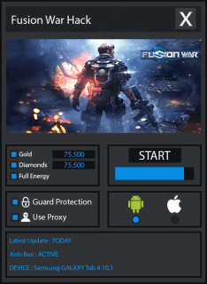 ВЗЛОМ Fusion War. ЧИТ на золотые монеты и алмазы.