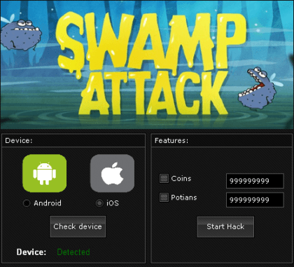 Чит на Swamp Attack