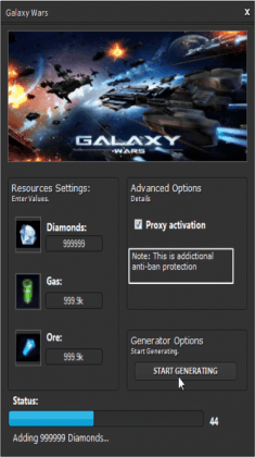 ВЗЛОМАННАЯ Galaxy Wars